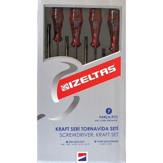 Picture of İzeltaş 4100 Kraft Seri Tornavida Seti (7 Parça)